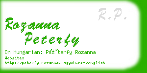 rozanna peterfy business card